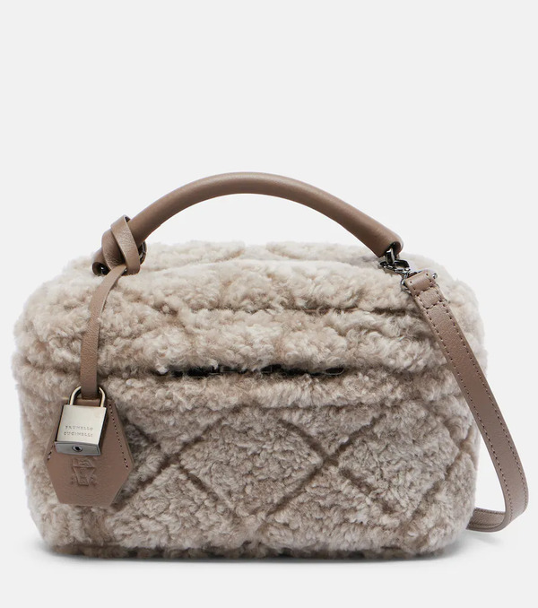  Brunello Cucinelli Brunello Cucinelli Quilted Shearling Vanity Bag 