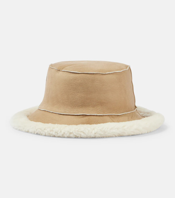  Brunello Cucinelli Brunello Cucinelli Reversible Shearling Bucket Hat 
