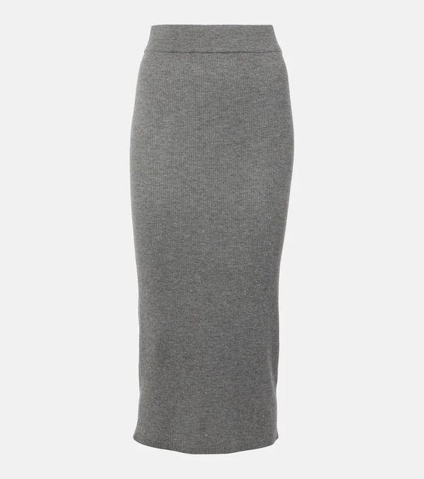  Brunello Cucinelli Brunello Cucinelli Ribbed-knit Midi Skirt 