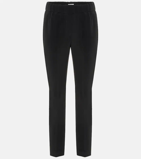  Brunello Cucinelli Brunello Cucinelli Silk-blend Cropped Pants 