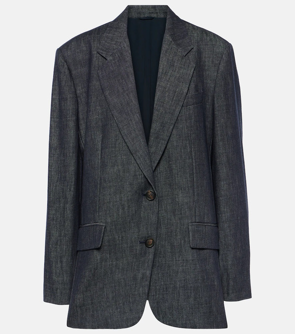  Brunello Cucinelli Brunello Cucinelli Single-breasted Denim Blazer 