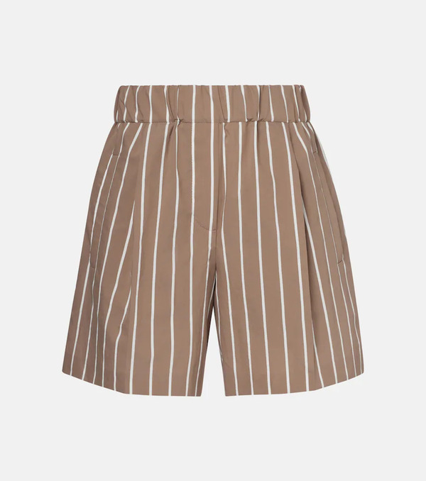  Brunello Cucinelli Brunello Cucinelli Striped Cotton-blend Bermuda Shorts 