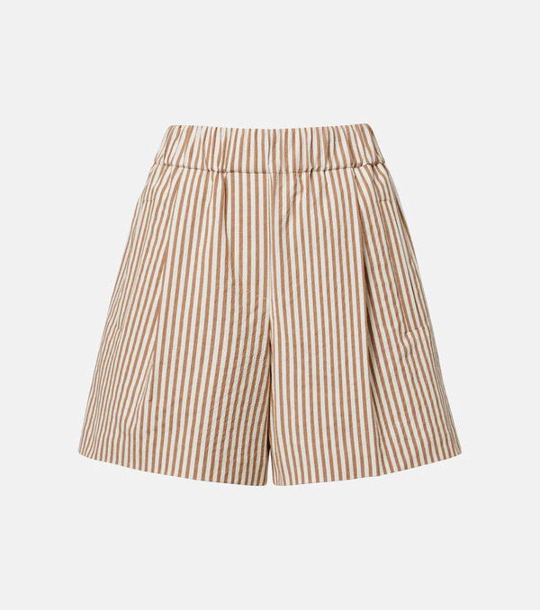  Brunello Cucinelli Brunello Cucinelli Striped Cotton-blend Shorts 