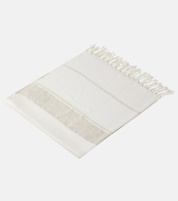  Brunello Cucinelli Brunello Cucinelli Striped Linen-blend Blanket 
