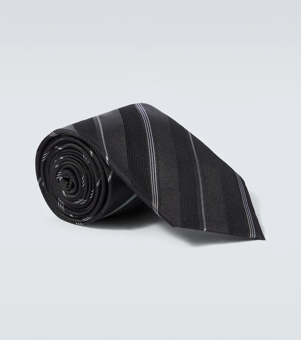  Brunello Cucinelli Brunello Cucinelli Striped Silk Tie 