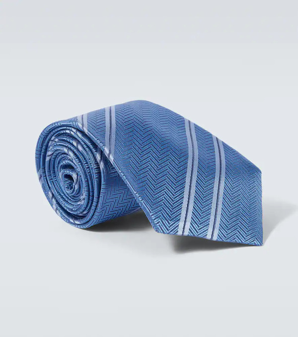  Brunello Cucinelli Brunello Cucinelli Striped Silk Tie 