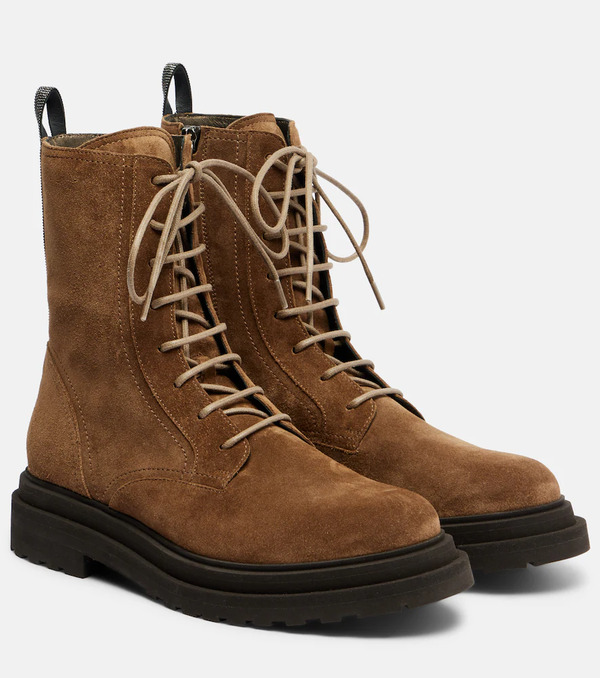  Brunello Cucinelli Brunello Cucinelli Suede Combat Boots 