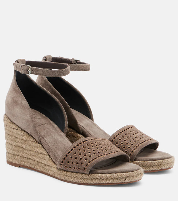  Brunello Cucinelli Brunello Cucinelli Suede Espadrille Wedges 