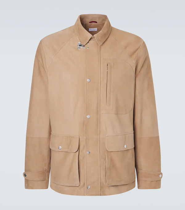  Brunello Cucinelli Brunello Cucinelli Suede Field Jacket 