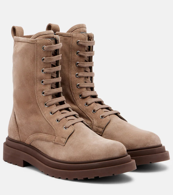  Brunello Cucinelli Brunello Cucinelli Suede Lace-up Boots 