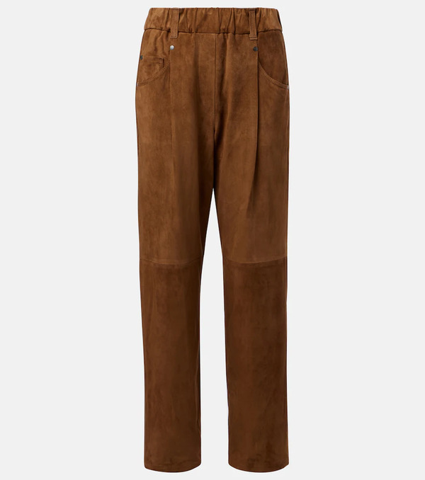  Brunello Cucinelli Brunello Cucinelli Suede Straight Pants 