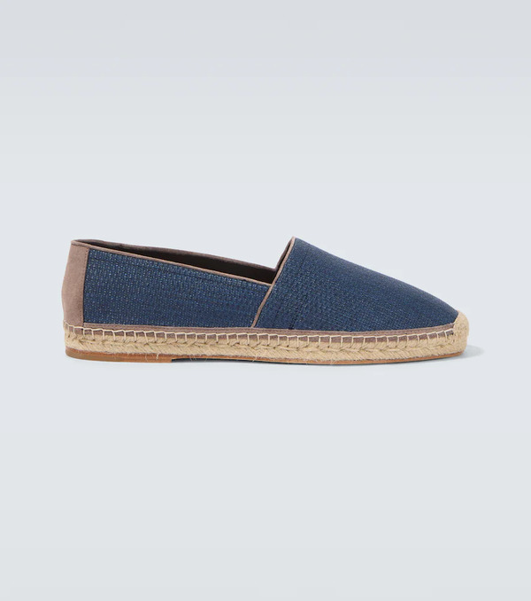  Brunello Cucinelli Brunello Cucinelli Suede-trimmed Canvas Espadrilles 