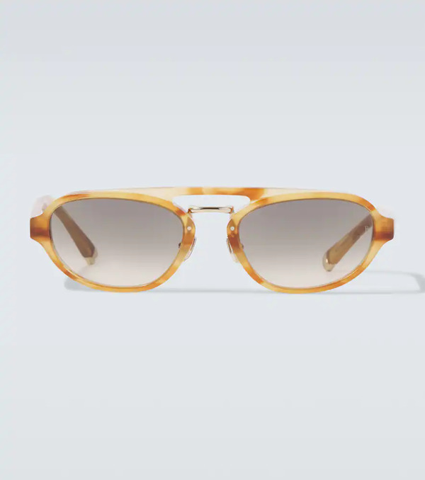  Brunello Cucinelli Brunello Cucinelli Tortoiseshell-effect Browline Sunglasses 