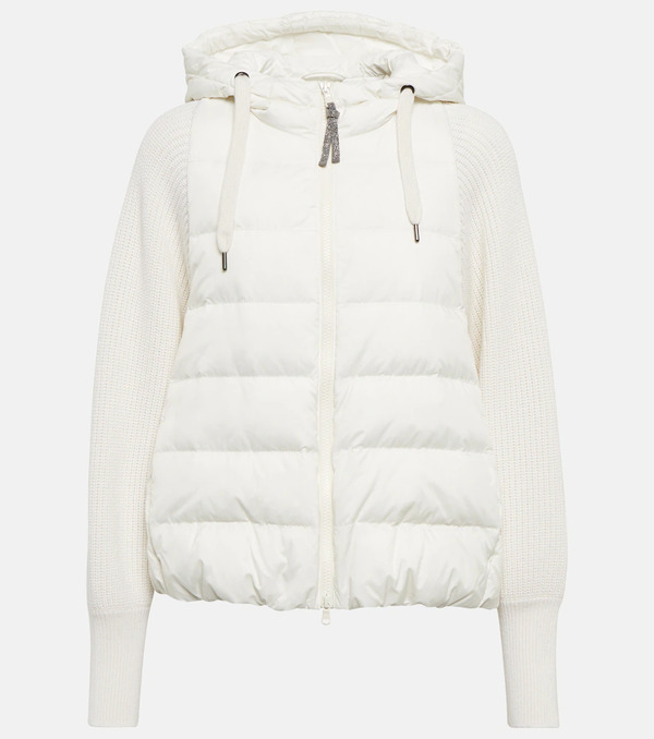  Brunello Cucinelli Brunello Cucinelli Wool And Cashmere-blend Knit Jacket 