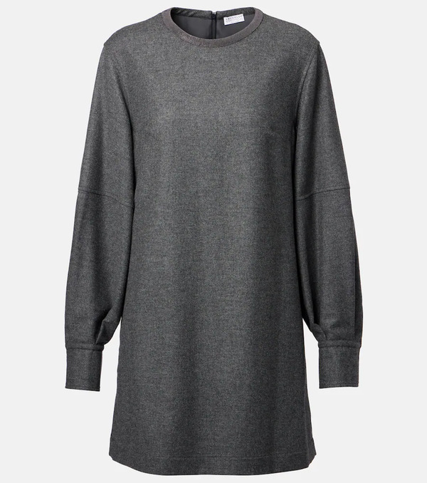  Brunello Cucinelli Brunello Cucinelli Wool And Cashmere Minidress 