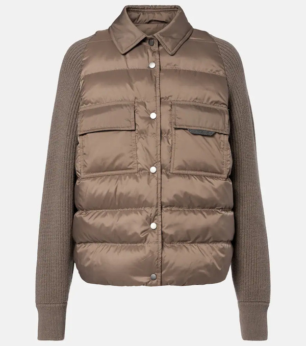  Brunello Cucinelli Brunello Cucinelli Wool, Cashmere, And Silk Down Jacket 