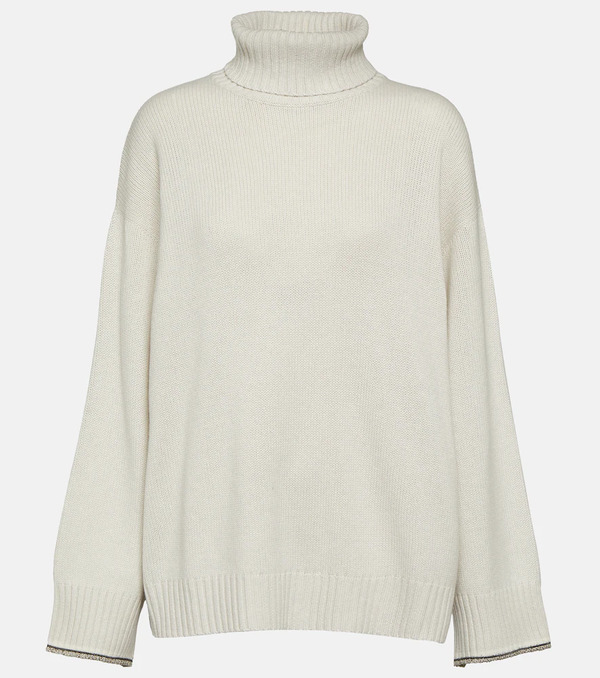  Brunello Cucinelli Brunello Cucinelli Wool, Cashmere, And Silk Turtleneck Sweater 
