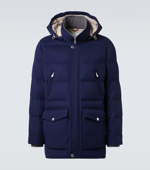  Brunello Cucinelli Brunello Cucinelli Wool Flannel Down Jacket 