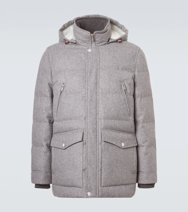  Brunello Cucinelli Brunello Cucinelli Wool Flannel Down Jacket 