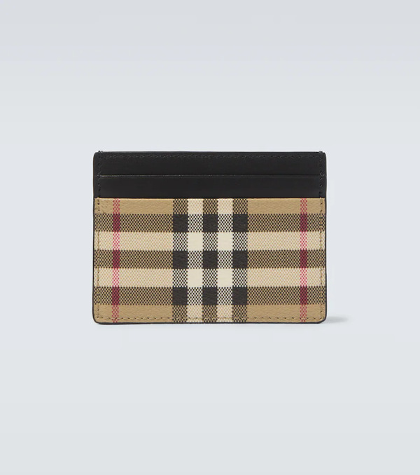  Burberry Burberry Burberry Check Leather-trimmed Cardholder 