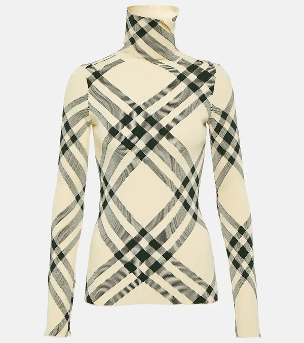  Burberry Burberry Burberry Check Turtleneck Sweater 