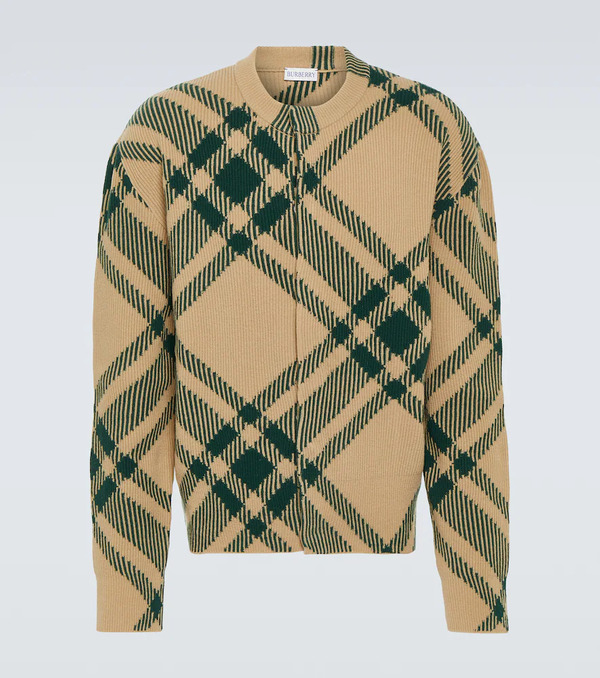  Burberry Burberry Burberry Check Wool-blend Cardigan 
