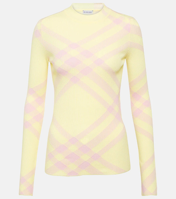  Burberry Burberry Burberry Check Wool-blend Top 