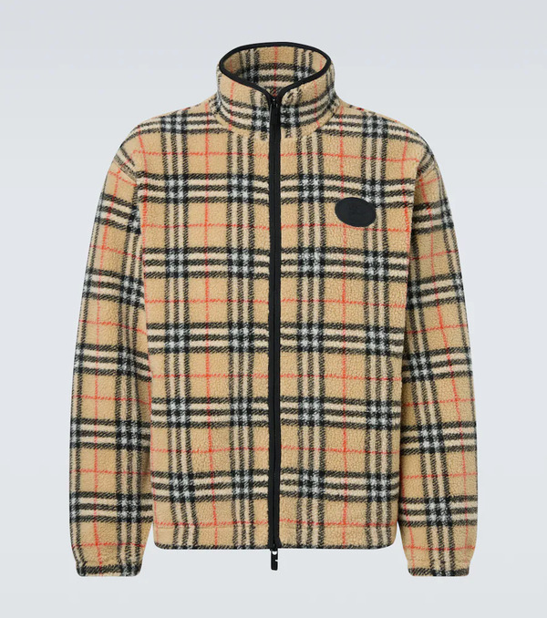  Burberry Burberry Burberry Check Wool-blend Zip-up Jacket 