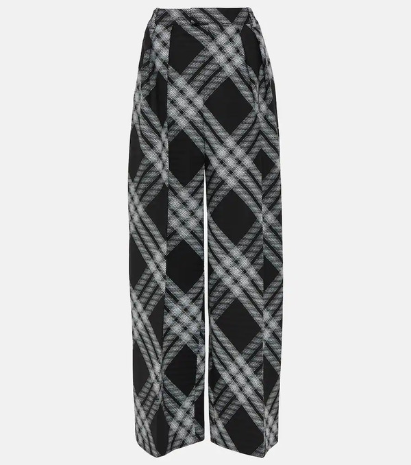  Burberry Burberry Checked Wool Wide-leg Pants 