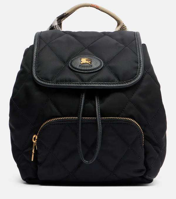  Burberry Burberry Mini Leather-trimmed Backpack 