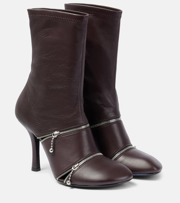  Burberry Burberry Peep Leather Ankle Boots 