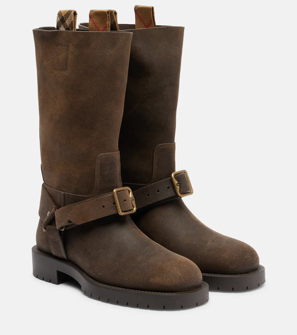  Burberry Burberry Soft Saddle Suede Knee-high Boots 