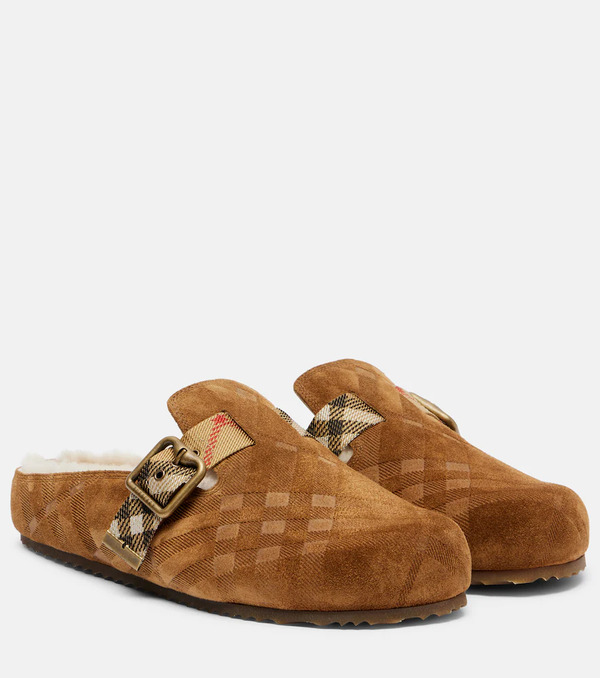  Burberry Burberry Urchin Shearling-lined Suede Clogs 