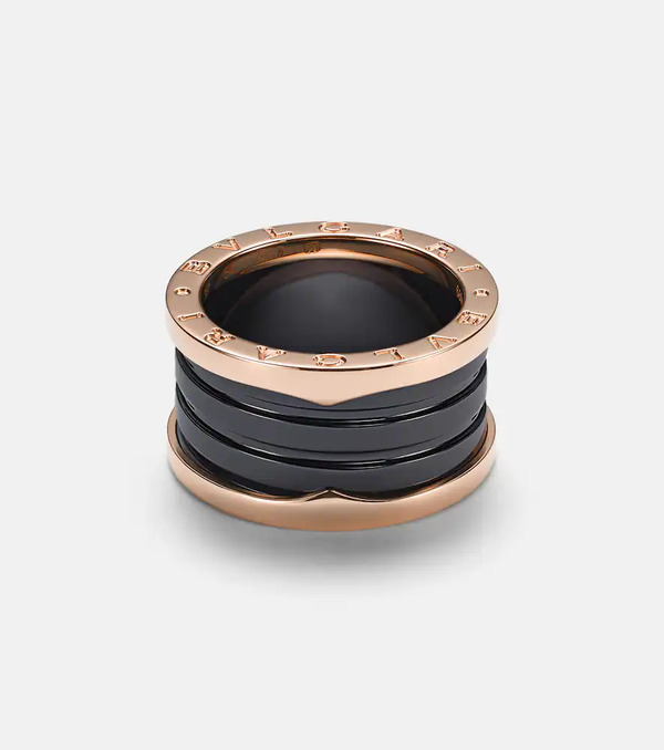  Bvlgari Bvlgari B.zero1 18kt Rose Gold And Ceramic Ring 