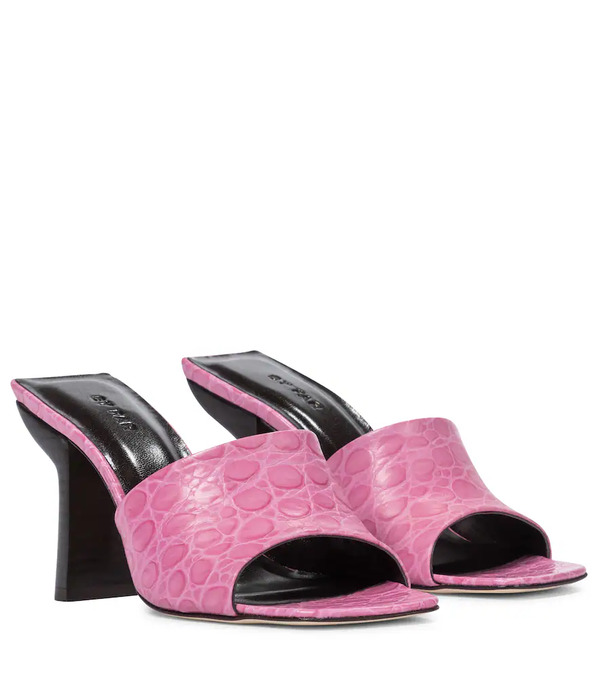  By Far By Far Liliana Croc-effect Leather Sandals 