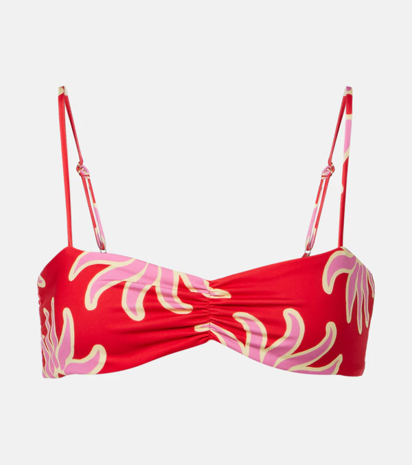  Cala De La Cruz Cala De La Cruz Lilo Printed Ruched Bikini Top 