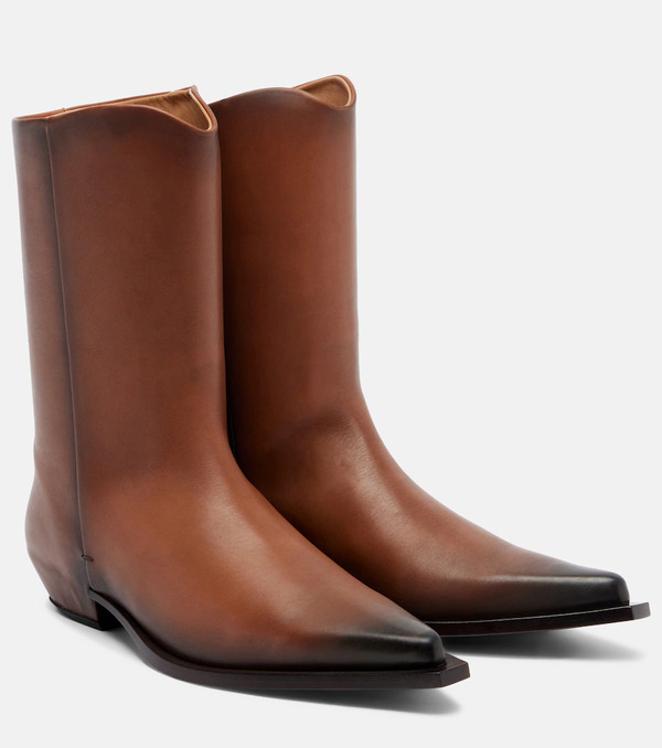  Calvin Klein Collection Calvin Klein Collection Cheer Leather Cowboy Boots 
