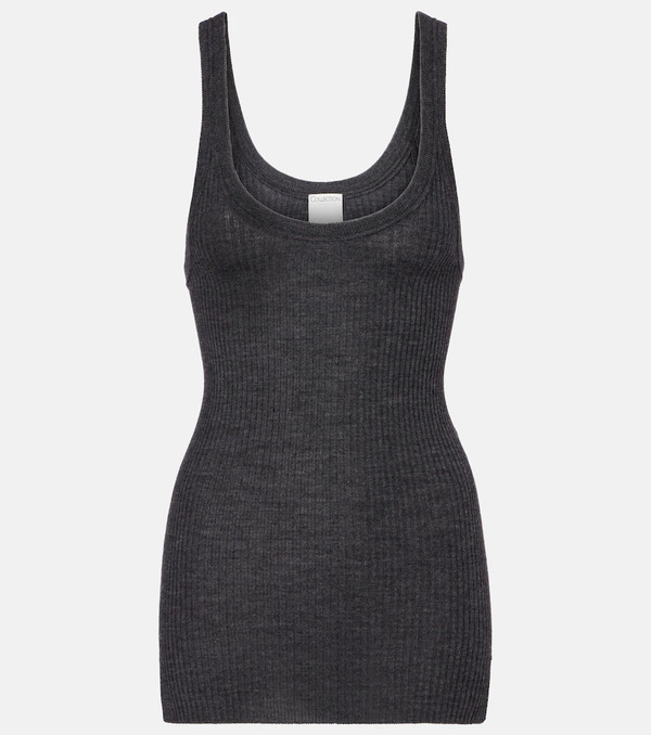  Calvin Klein Collection Calvin Klein Collection Ella Ribbed-knit Wool Tank Top 