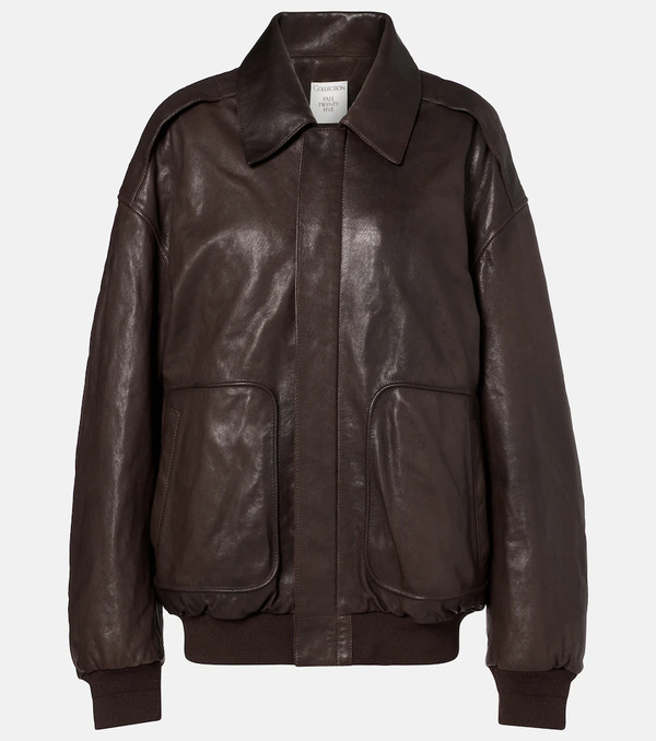  Calvin Klein Collection Calvin Klein Collection Johnson Leather Bomber Jacket 