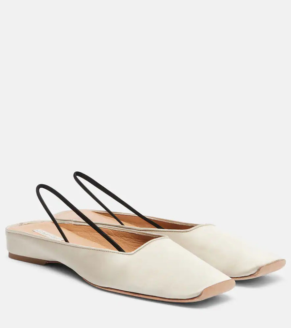  Calvin Klein Collection Calvin Klein Collection Kate Leather Slingback Flats 