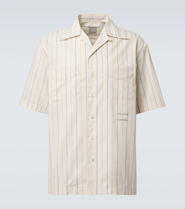  Calvin Klein Collection Calvin Klein Collection Nathaniel Striped Bowling Shirt 