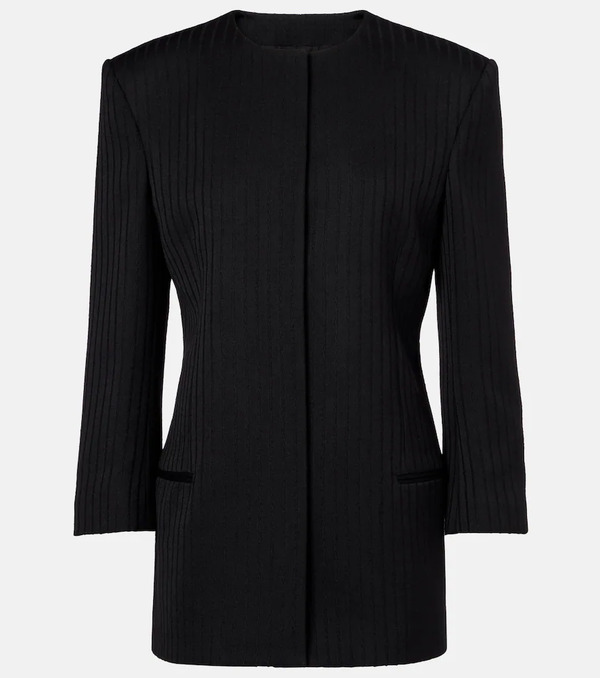  Calvin Klein Collection Calvin Klein Collection Ribbed-knit Wool Blazer 