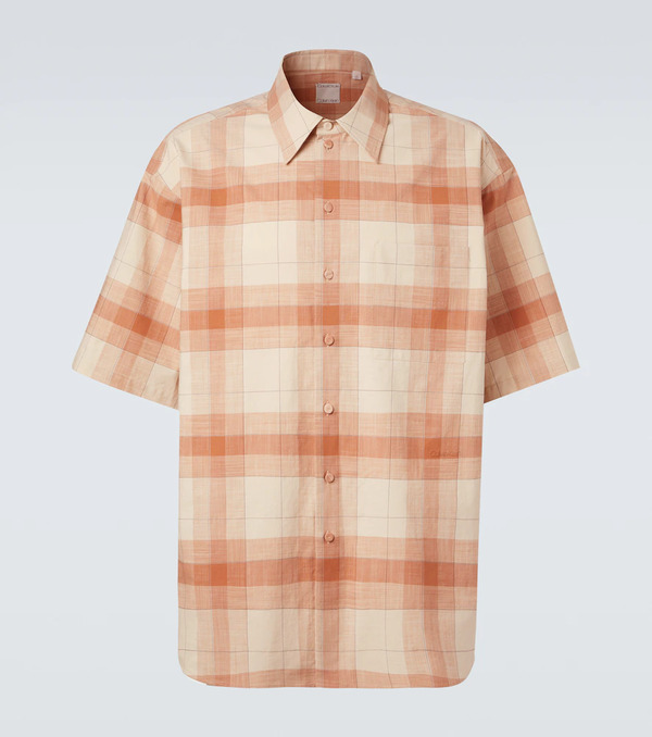  Calvin Klein Collection Calvin Klein Collection Tommy Checked Oversized Cotton Bowling Shirt 