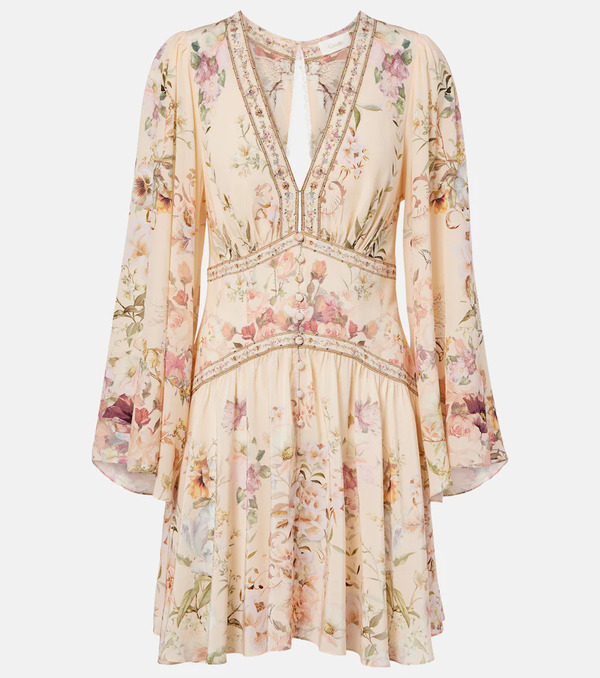  Camilla Camilla Embellished Floral Silk Minidress 