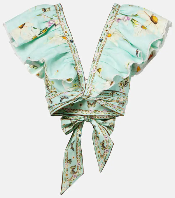  Camilla Camilla Floral Linen Crop Top 