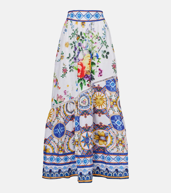  Camilla Camilla Printed Linen Maxi Skirt 