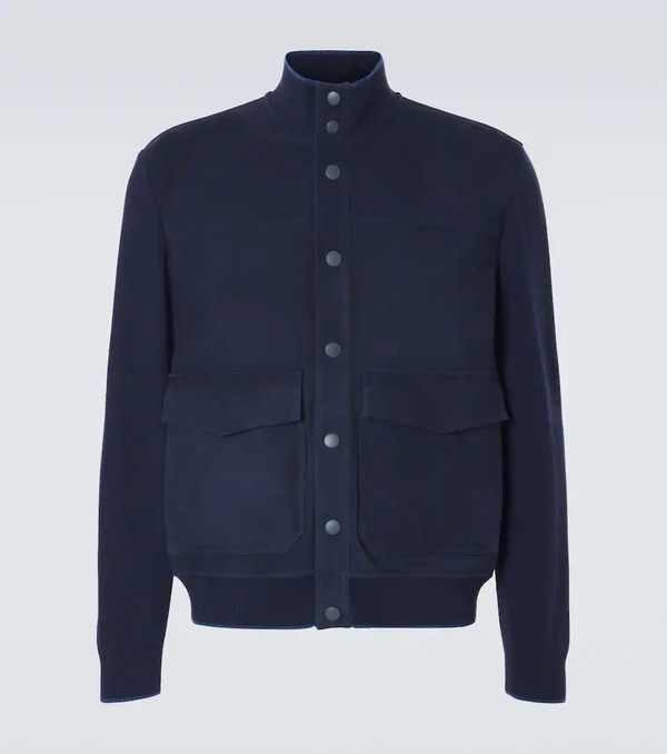  Canali Canali Suede Bomber Jacket 