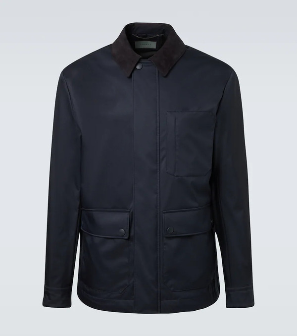  Canali Canali Suede-trimmed Blouson Jacket 