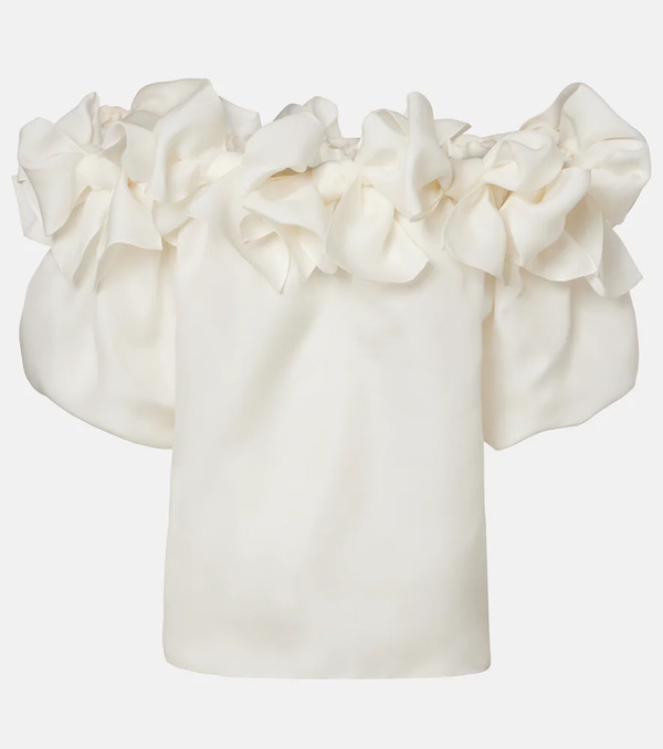  Carolina Herrera Carolina Herrera Off-shoulder Silk Top 