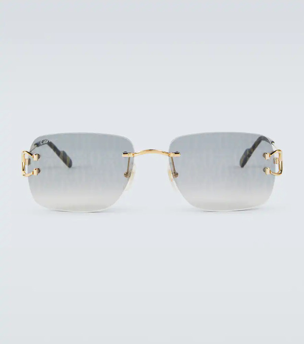  Cartier Eyewear Collection Cartier Eyewear Collection Monogram Rectangular Sunglasses 